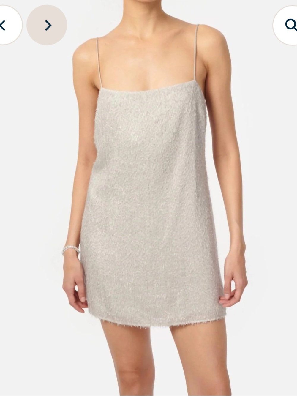 Cami NYC Rin Metallic Chiffon Silver Spaghetti-Strap Slip Dress